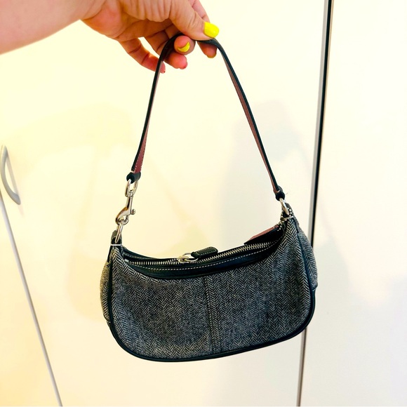 Coach Handbags - Y2k tweed coach shoulder bag